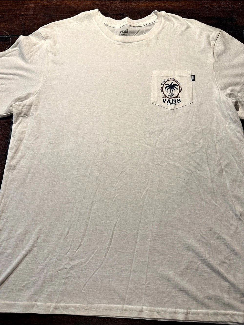 Vans Pocket Logo Tee in White Size Large Like New